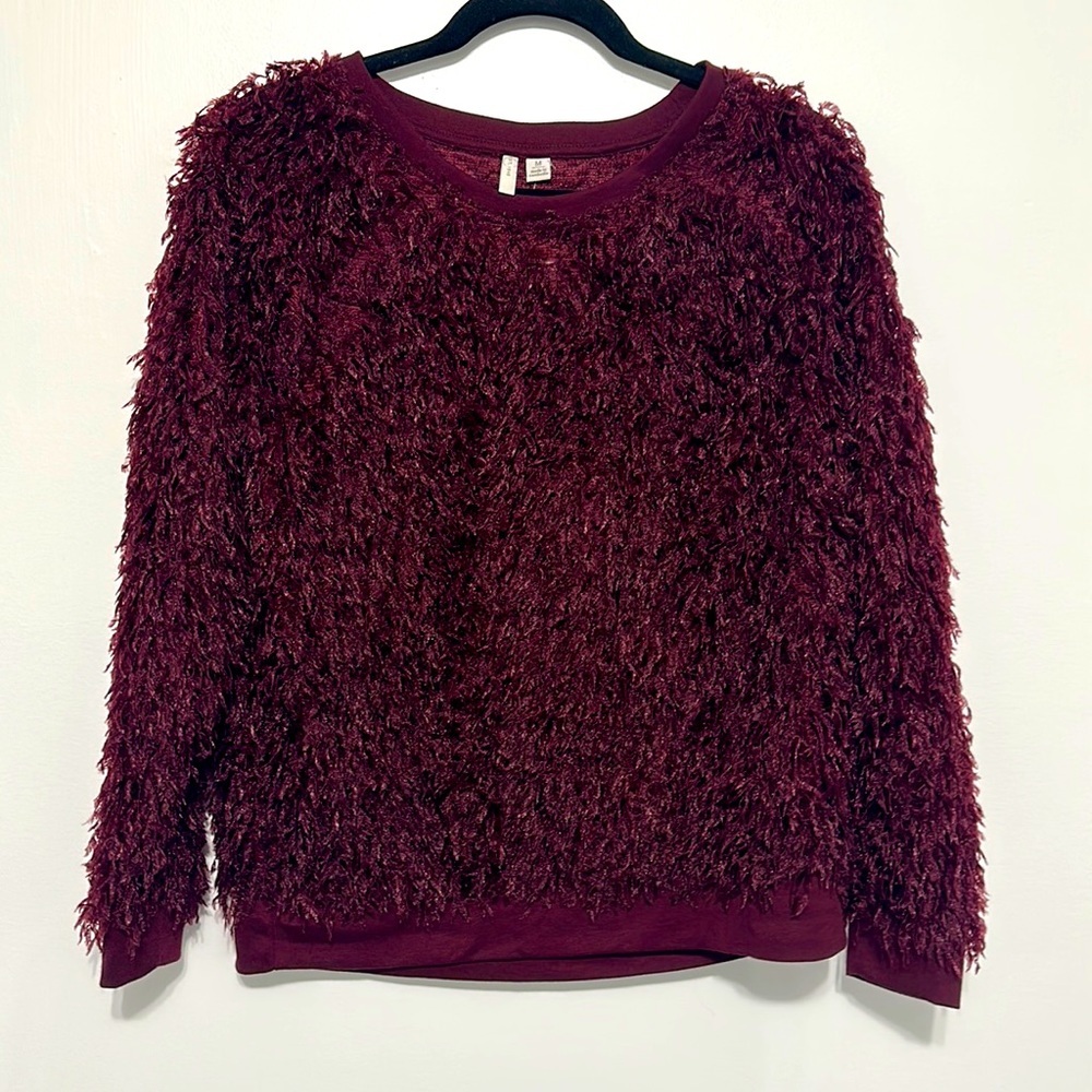 Cato maroon feather sweater